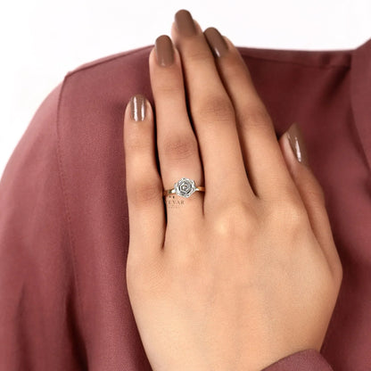 Half Bezel Hexagon Lab Diamond Solitaire Engagement Ring - View 6