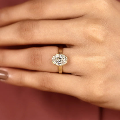 Oval Cut Lab Diamond Solitaire Engagement Ring - View 5