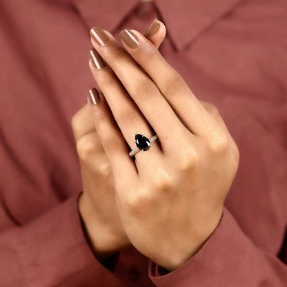 Black Pear Cut Lab Diamond Ring Crafted For Timeless Luxury Ring - View 7