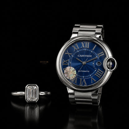 Sport Prestige Duo Executive Performance Watch Paired with Emerald Cut Diamond Solitaire Ring
