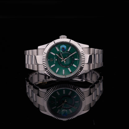Ivevar Elite Timepiece Duo Diamond Skeleton Watch And Emerald Green Luxury Watch Collection - View 6