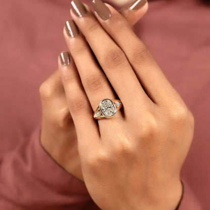 Cushion Cut Bezel Lab Diamond Split Shank Ring - View 8