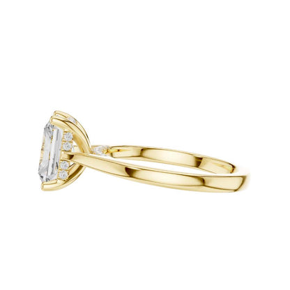 Radiant Cut Lab Diamond Split Shank Solitaire Engagement Ring - View 7