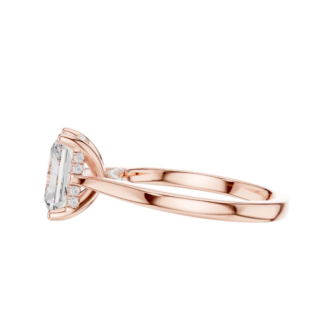 radiant cut lab diamond split shank solitaire engagement ring - view 8