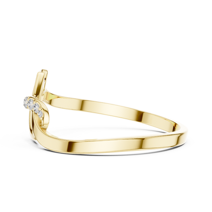 Infinity Style Round Cut Lab Diamond Engagement Ring - View 8