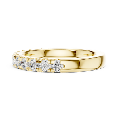 Stackable Round Moissanite Diamond Wedding Band - View 8