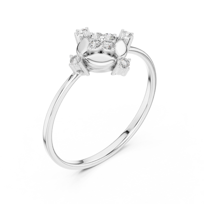 Compass Bloom Round Moissanite Diamond Cluster Ring - View 4