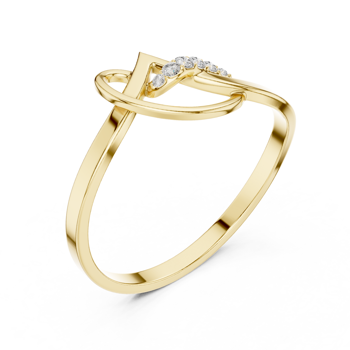 infinity style round cut lab diamond engagement ring - view 2