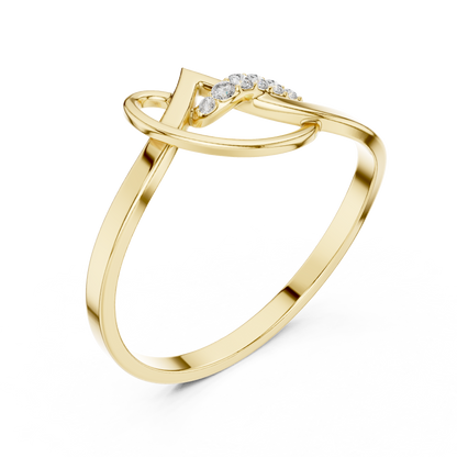 Infinity Style Round Cut Lab Diamond Engagement Ring - View 2