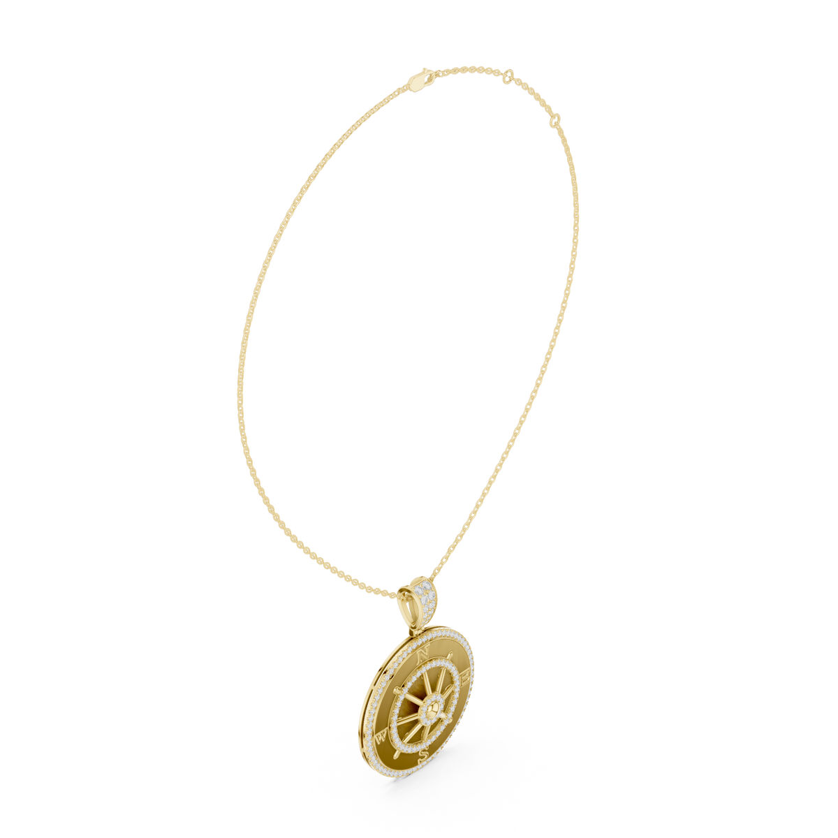 Directional Wheel Pattern Statement Charm Featuring Round Lab Grown Diamond - View 10