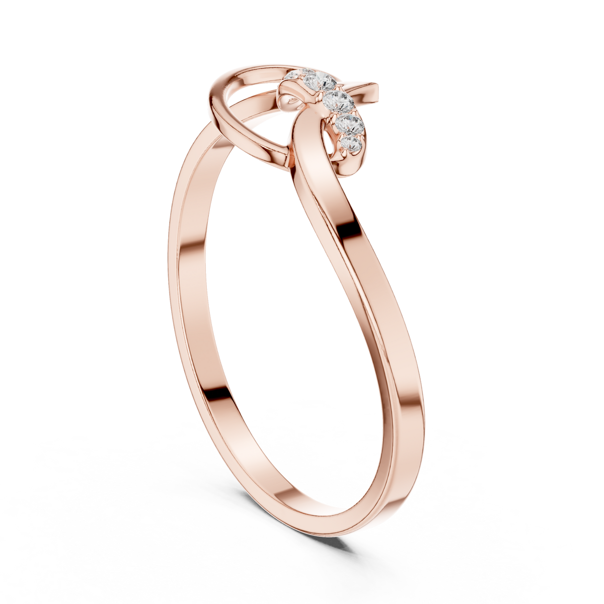 infinity style round cut lab diamond engagement ring - view 6