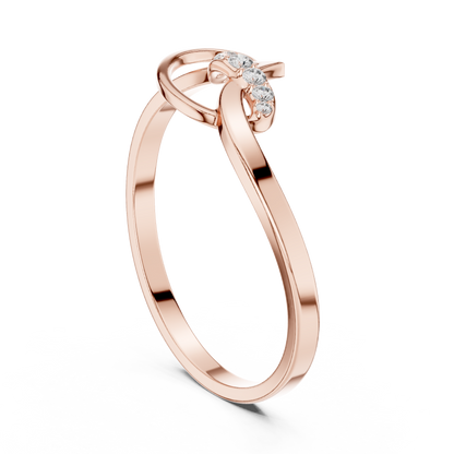 Infinity Style Round Cut Lab Diamond Engagement Ring - View 6