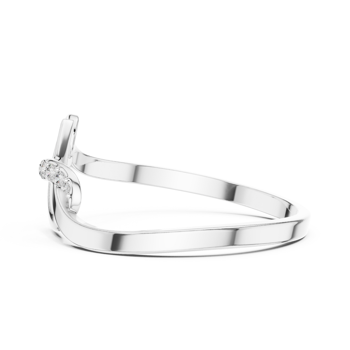 infinity style round cut lab diamond engagement ring - view 10