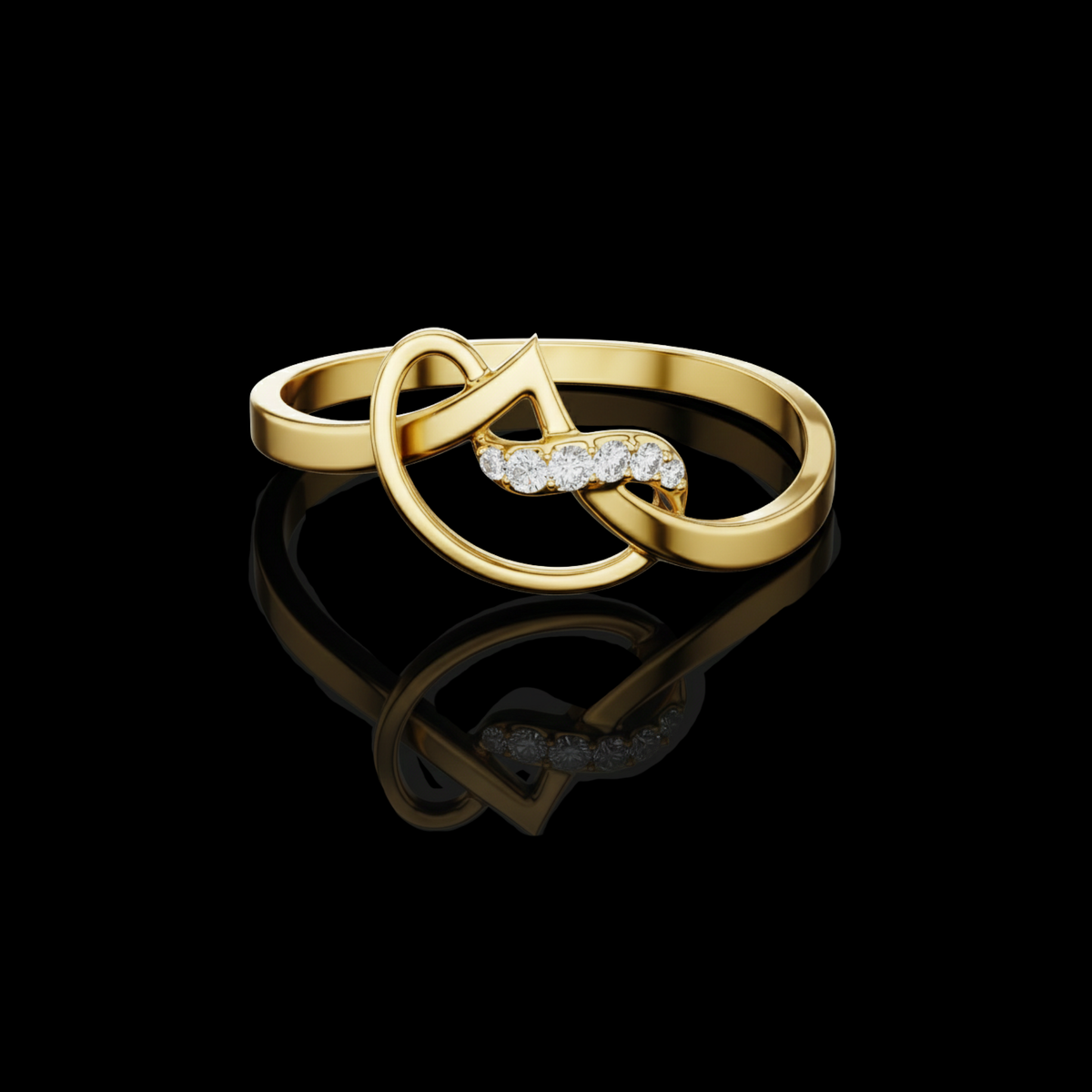 Infinity Style Round Cut Lab Diamond Engagement Ring
