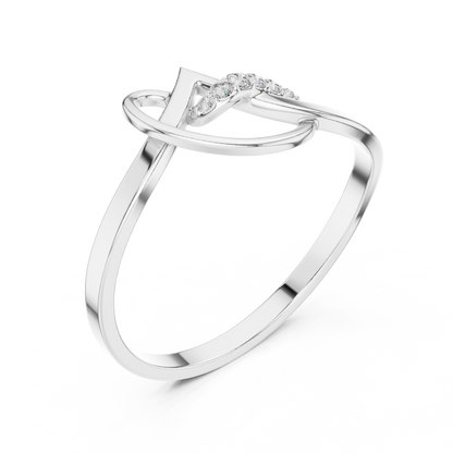 Infinity Style Round Cut Lab Diamond Engagement Ring - View 4