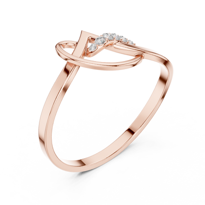 Infinity Style Round Cut Lab Diamond Engagement Ring - View 3