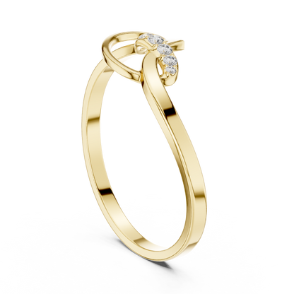 Infinity Style Round Cut Lab Diamond Engagement Ring - View 5