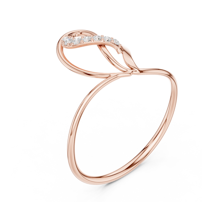 Interlocking Pave Round Lab Diamond Open Heart Shape Engagement Ring - View 3