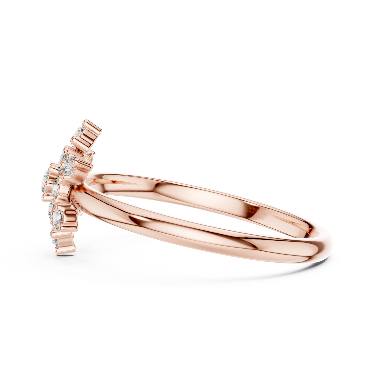 Crafted Cluster Setting Round Lab Diamond Anniversary Ring - View 9