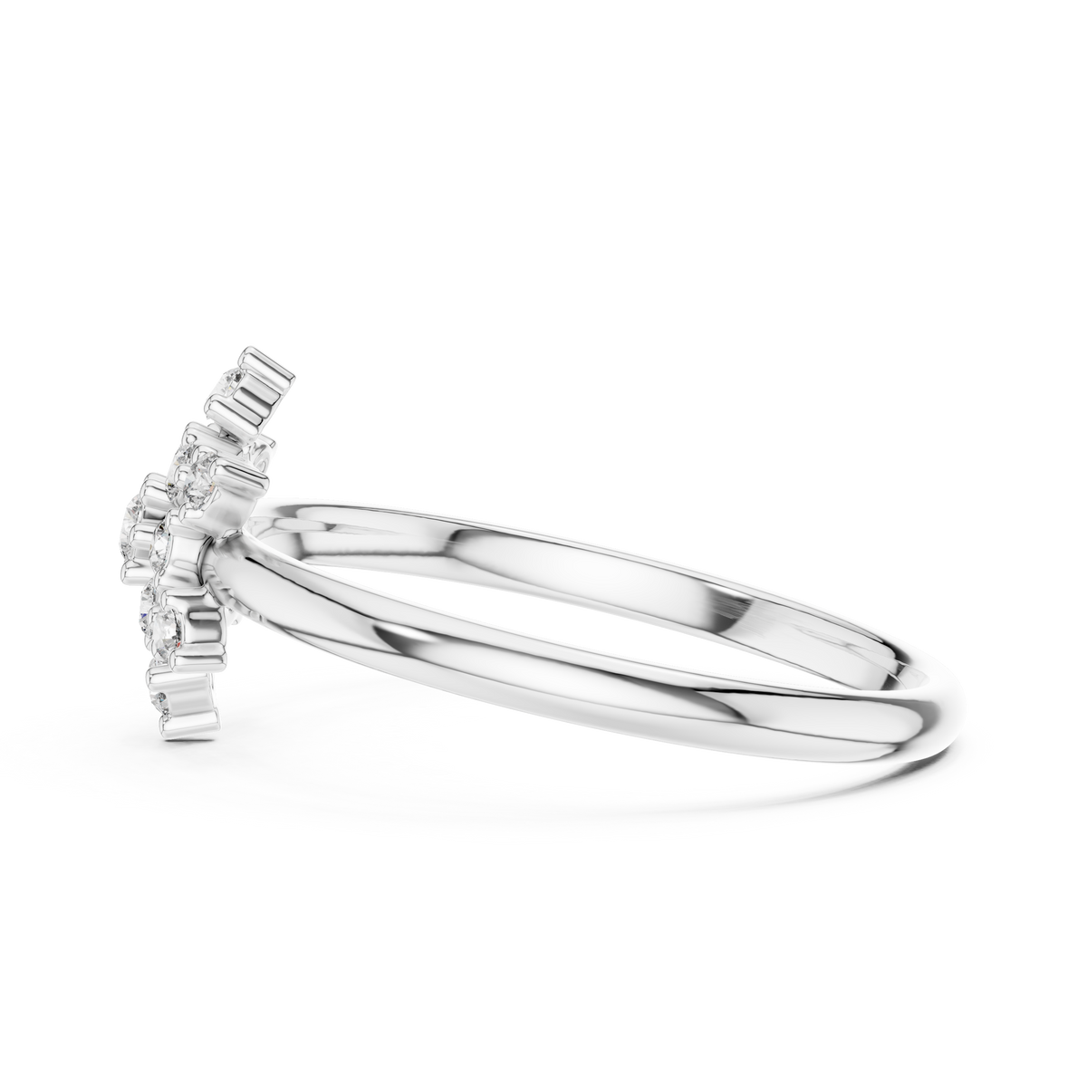 crafted cluster setting round lab diamond anniversary ring - view 10