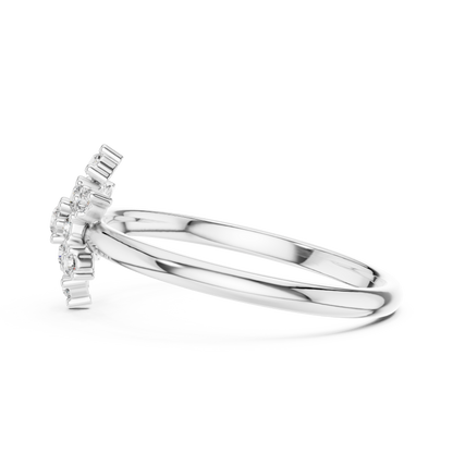 Crafted Cluster Setting Round Lab Diamond Anniversary Ring - View 10