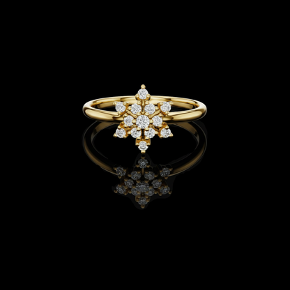 Crafted Cluster Setting Round Lab Diamond Anniversary Ring