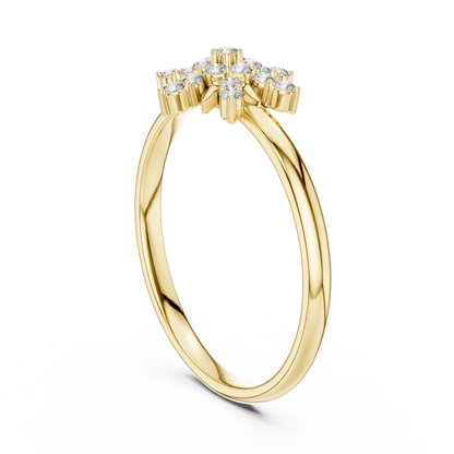 Round Lab Diamond Cluster Delicate Ring - View 5