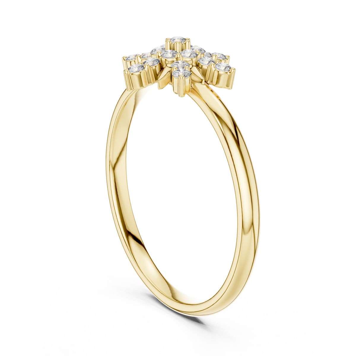 round moissanite diamond cluster delicate ring - view 5