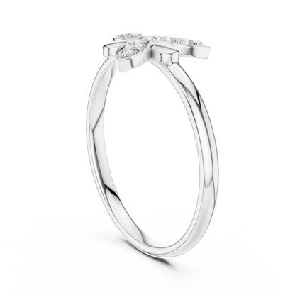 Round Lab Diamond Cluster Promise Ring - View 7