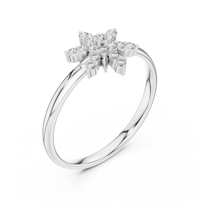 Round Moissanite Diamond Cluster Delicate Ring - View 4