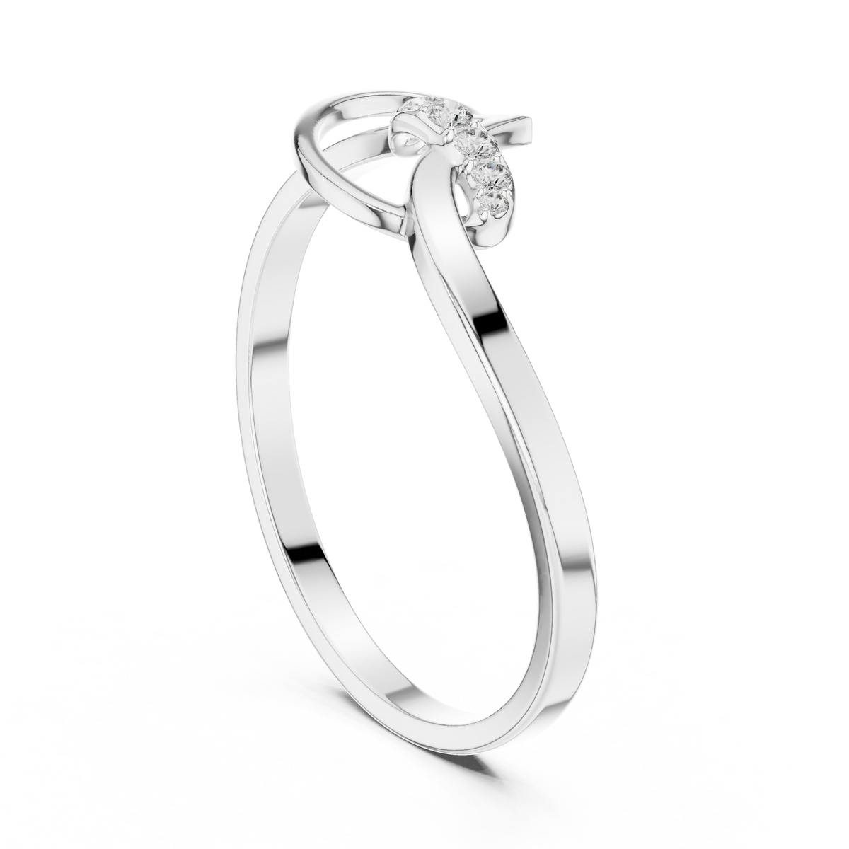 Infinity Style Round Cut Lab Diamond Engagement Ring - View 7