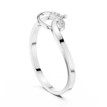 Infinity Style Round Cut Lab Diamond Engagement Ring - View 7