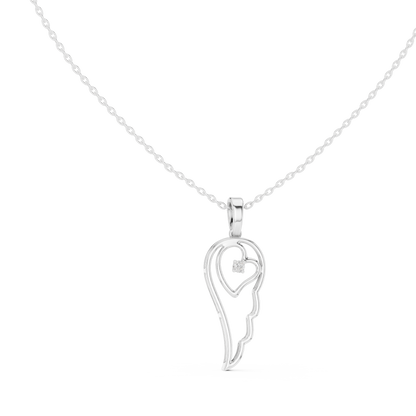 Abstract Spiritual Silhouette Charm Pendant with Round Lab Grown Diamond - View 3