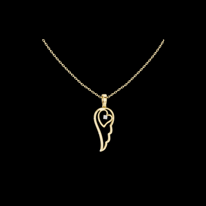 Abstract Spiritual Silhouette Charm Pendant with Round Lab Grown Diamond