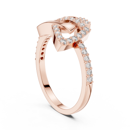 Interlocking Geometric Pave Round Moissanite Diamond Statement Engagement Ring - View 6
