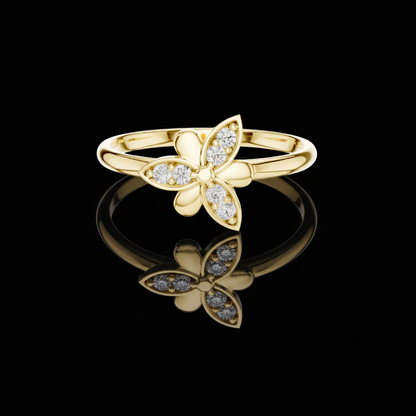 Round Lab Diamond Cluster Promise Ring