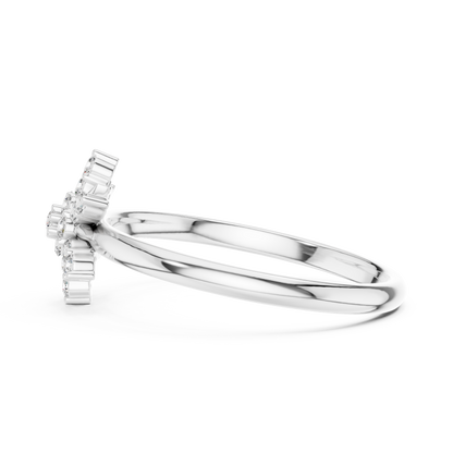 Round Lab Diamond Cluster Delicate Ring - View 10