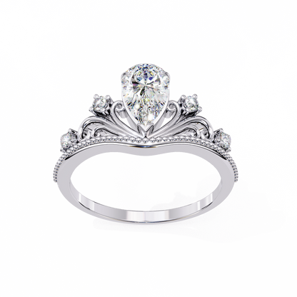 Vintage Pear Cut Lab Diamond Wedding Ring For Women - View 7