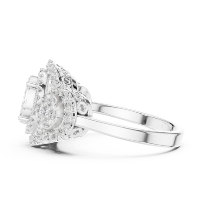 Triple Halo Lab Grown Diamond Cluster Statement Ring - View 9