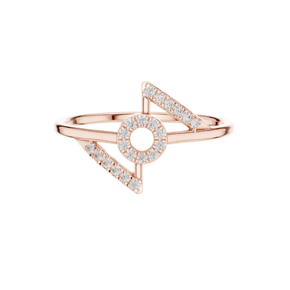Open Circle Pave Moissanite Diamond Delicate Ring - View 2