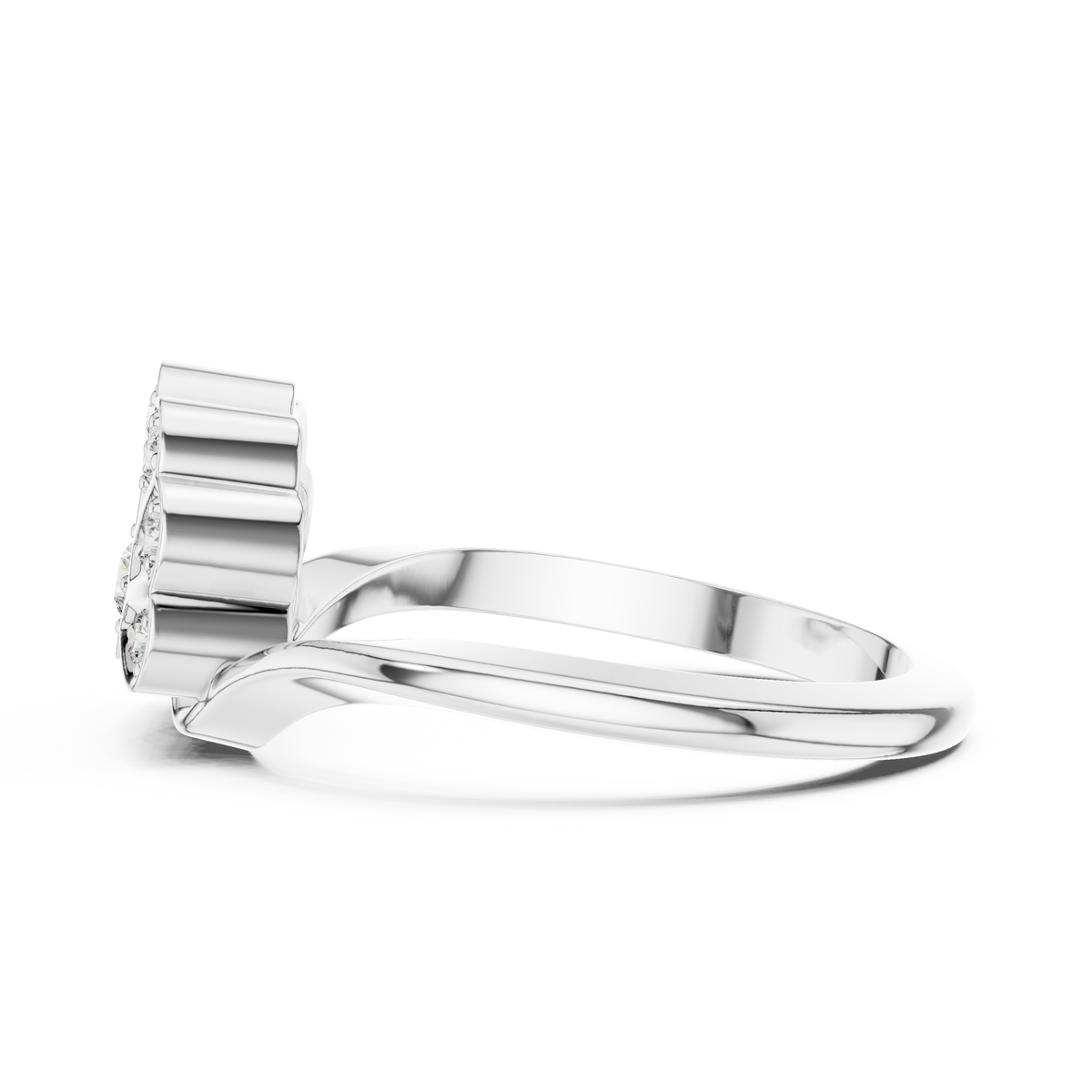 nature inspired leaf moissanite diamond ring - view 4
