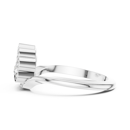 Nature Inspired Leaf Moissanite Diamond Ring - View 4
