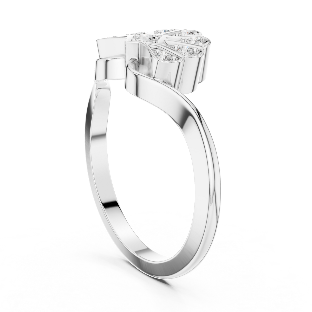 Nature Inspired Leaf Moissanite Diamond Ring - View 3