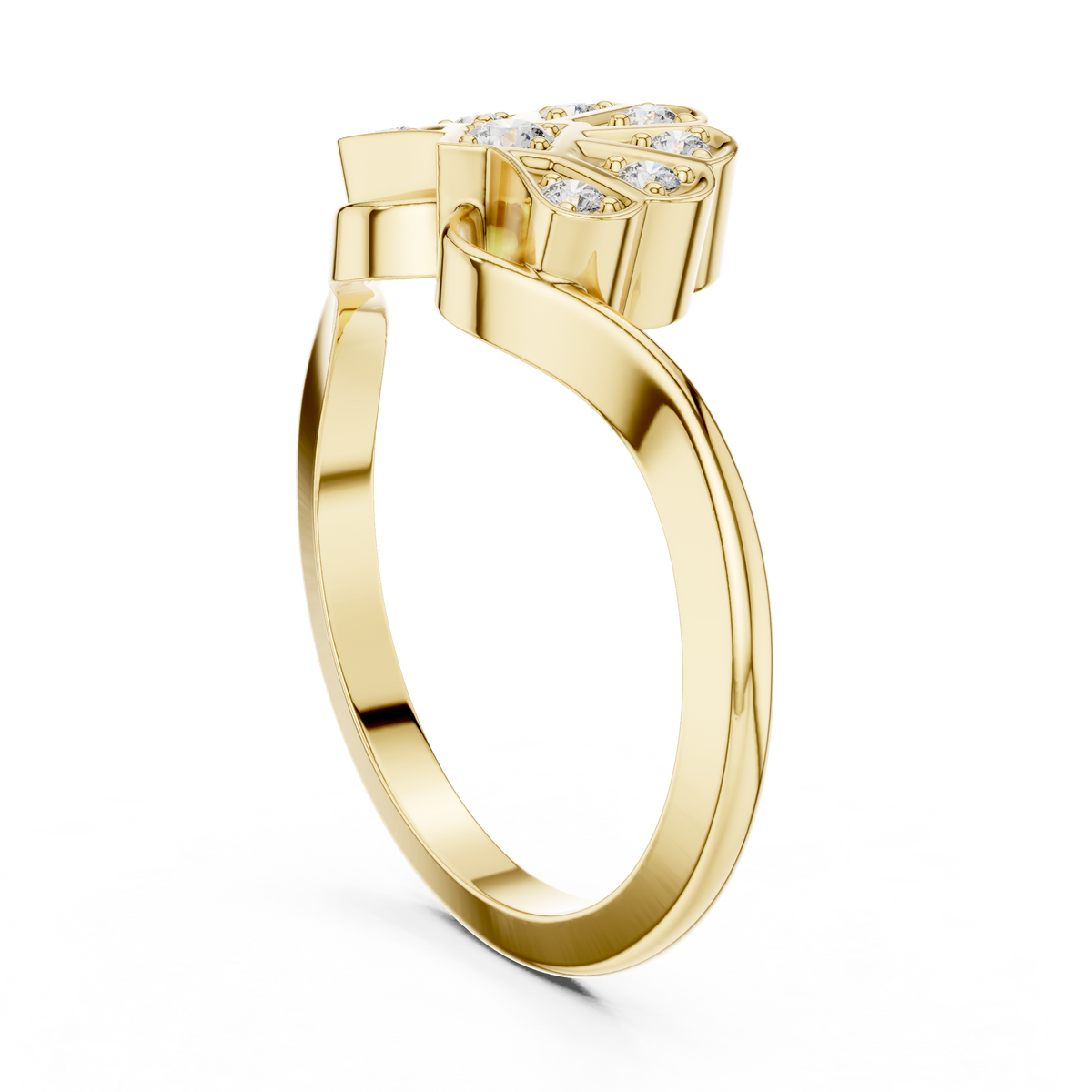 nature inspired leaf moissanite diamond ring - view 9