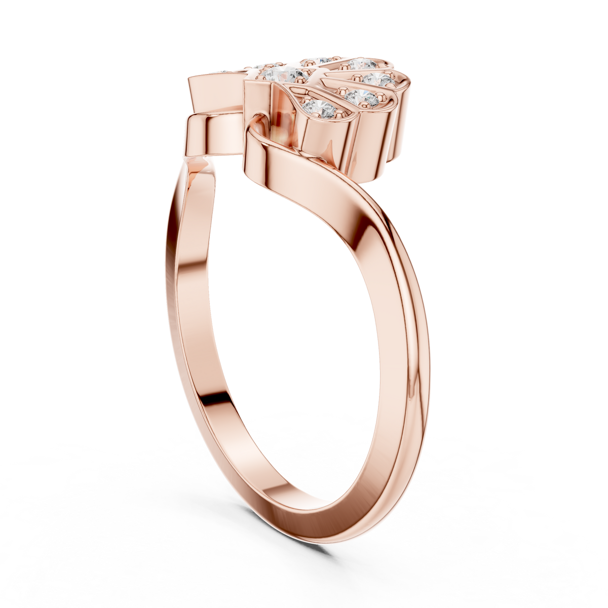 nature inspired leaf moissanite diamond ring - view 6