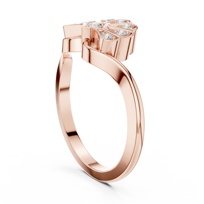 Nature Inspired Leaf Moissanite Diamond Ring - View 6