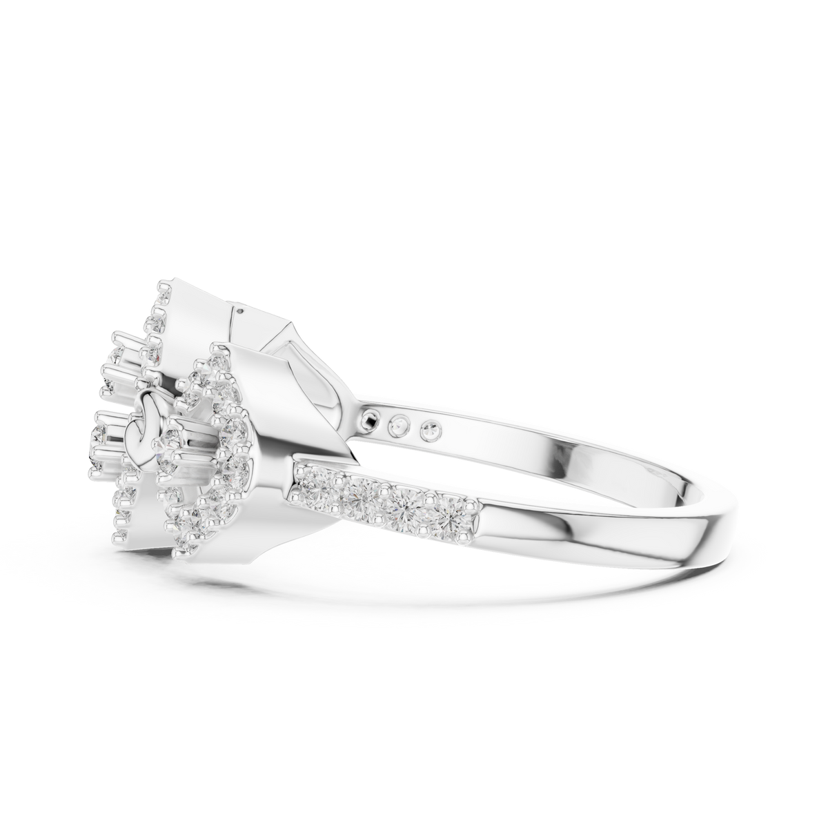 round cut crown moissanite diamond statement ring - view 10