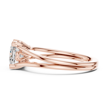 Split Shank Cushion Cut Lab Diamond Solitaire Rings - View 9