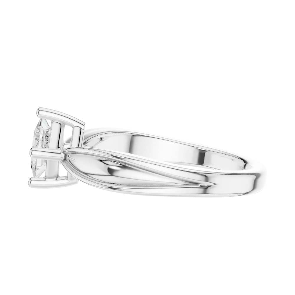 Princess Cut Split Shank Lab Diamond Solitaire Engagement Ring - View 9