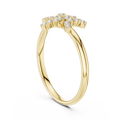 Floral Cluster Round Cut Lab Diamond Statement Ring - View 5